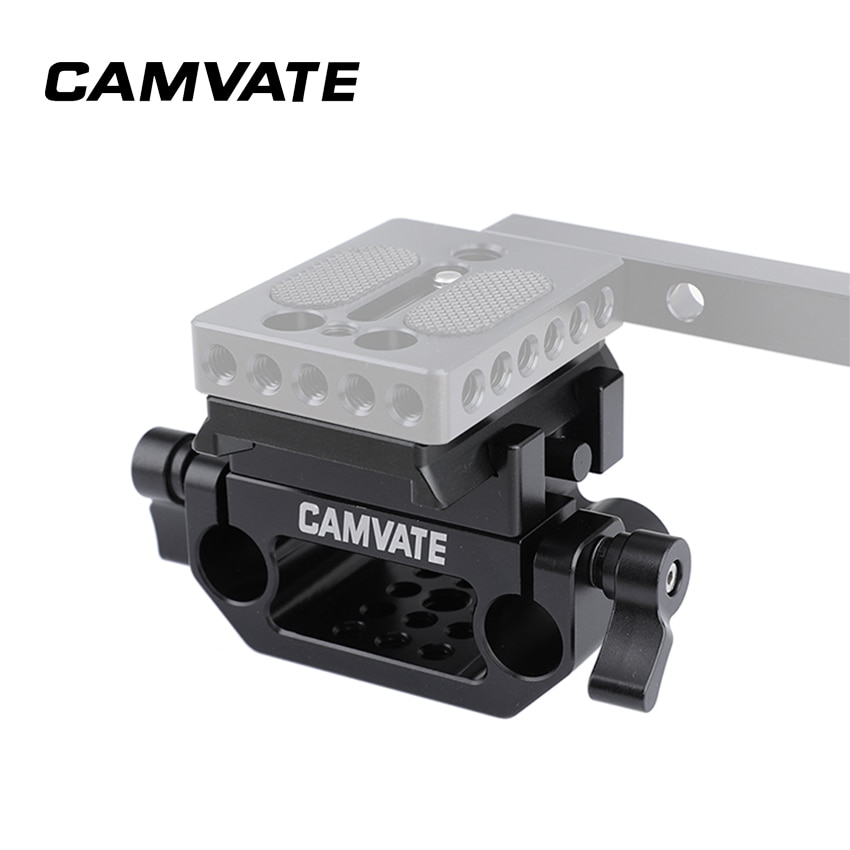 Camvate Manfrotto Quick Release Adapter Grondplaat & Sliding Mount Plaat Met 15Mm Dual Rod Clamp Voor Dslr Camera Ondersteuning systeem