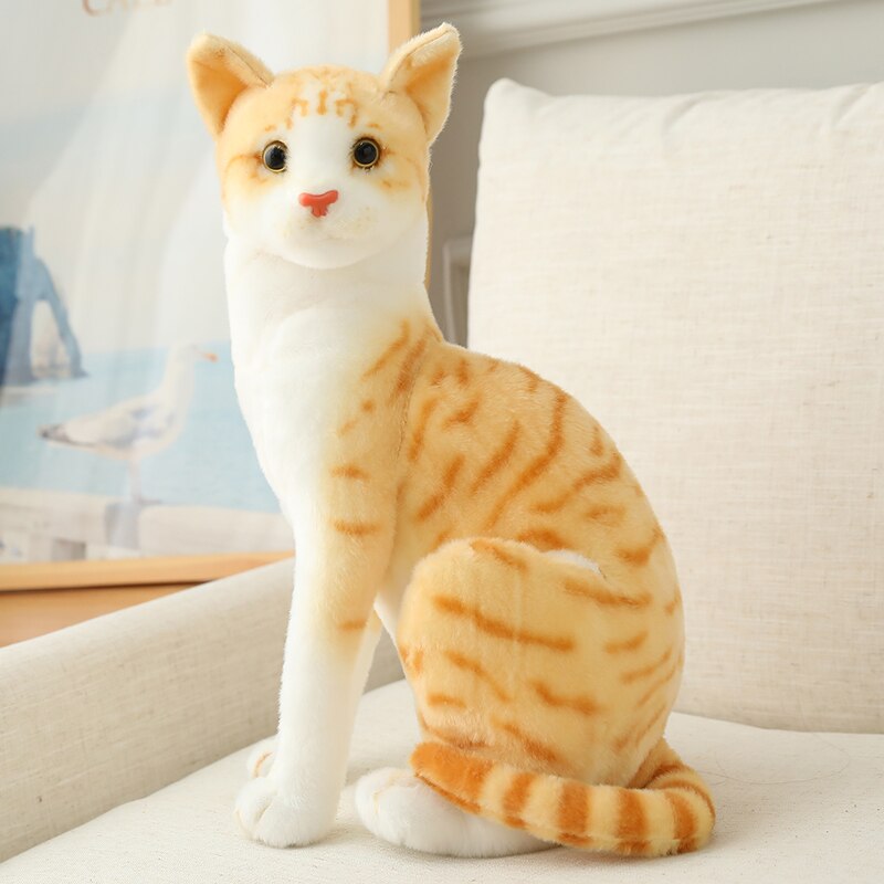 Peluche de chats siamois en peluche, simulation de chats américains courts, jouets pour animaux de compagnie, décoration de maison, d&#39;anniversaire pour enfants: 2 / 45cm