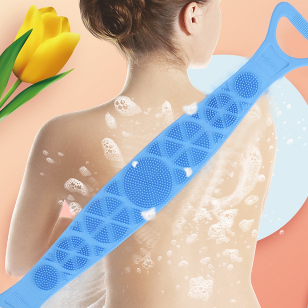 1pc Silicone bain épurateur serviettes frottant dos douche propre brosse salle de bain gommage Flexible épurateur peau nettoyage bain épurateur