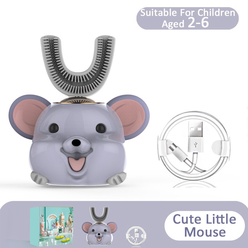 Seelaugh Kinderen Oplaadbare Elektrische Tandenborstel Relatiegeschenk Baby Benodigdheden U-Vormige Elektrische Tandenborstel: 11