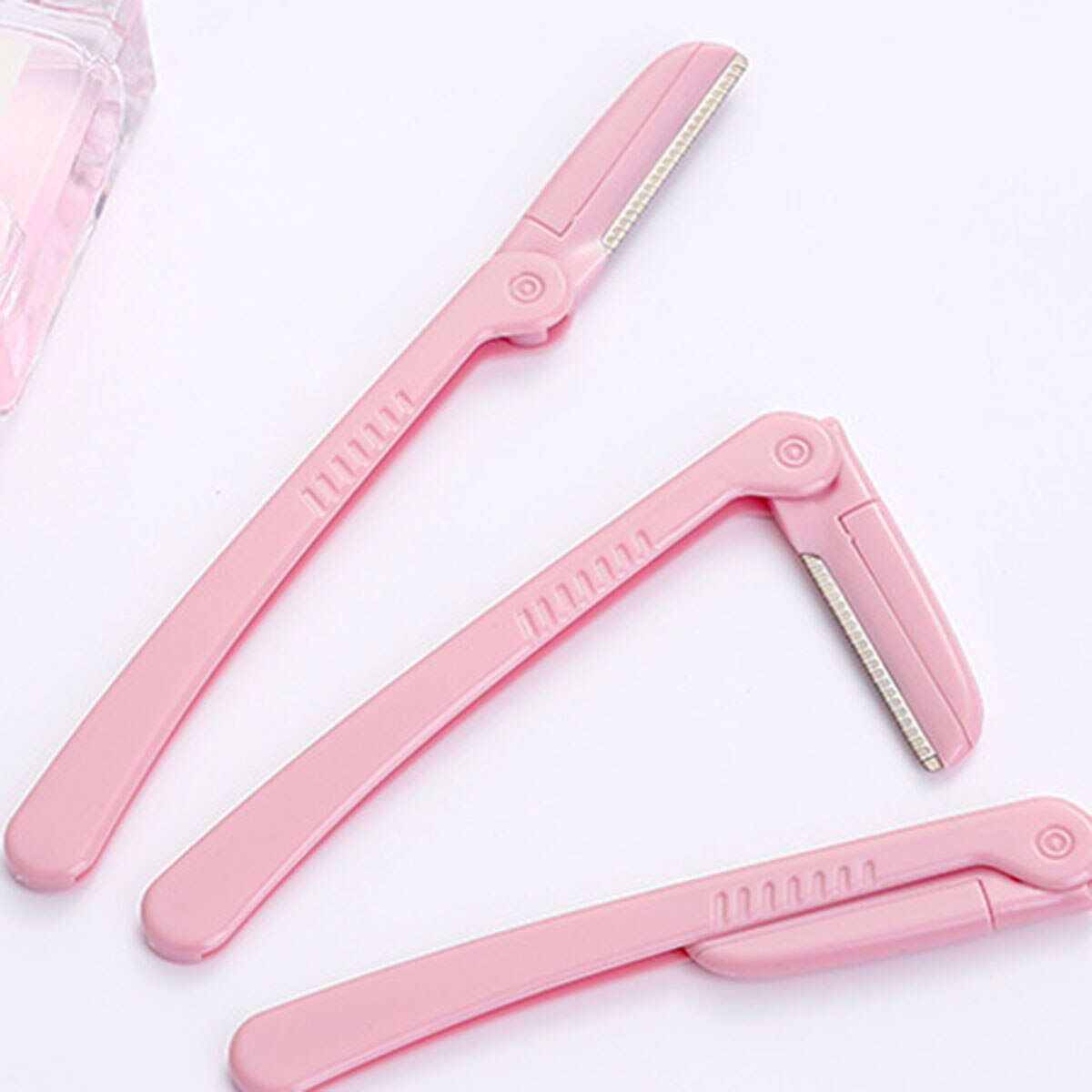 3Pcs Women Men Eyebrow Trimmer Foldable Blades Facial Brow Hair Remover Razor Beauty Eyebrow Shaper Shaver Makeup Tools Set