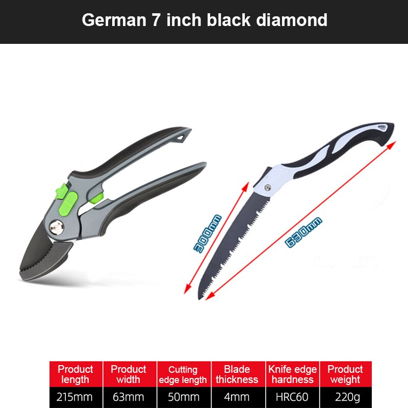 Plant Trim Horticulture Pruner Cut Secateur Shrub Garden Scissor Tool Branch Shear Orchard Pruning Shears Folding Saw Set: Set 2