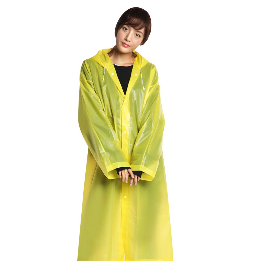 Outdoor Raincoat Portable Rain Poncho Adult Non-disposable Transparent Hoodie EVA Waterproof Raincoats D1