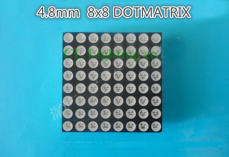 Ultra Bright 8x8 LED Dot Matrix Display 4.8mm Diameter CA Anode Red P6 semi-outdoor digital tube