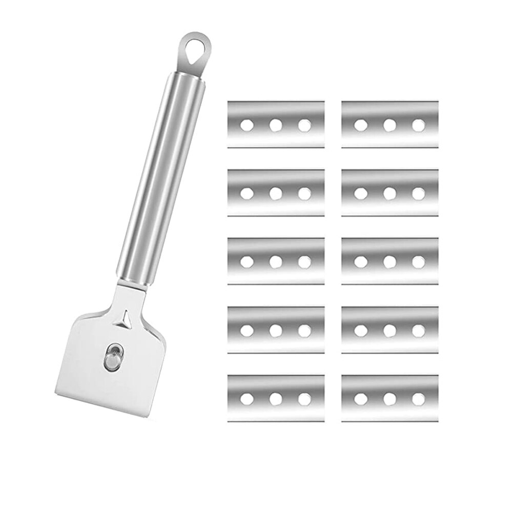 Glass Ceramic Scraper Oven Cooker Hob Cleaner Cleaning Scraper With 10 Replacement Blades For Removing Wallpaper Floor Adhesive: Default Title