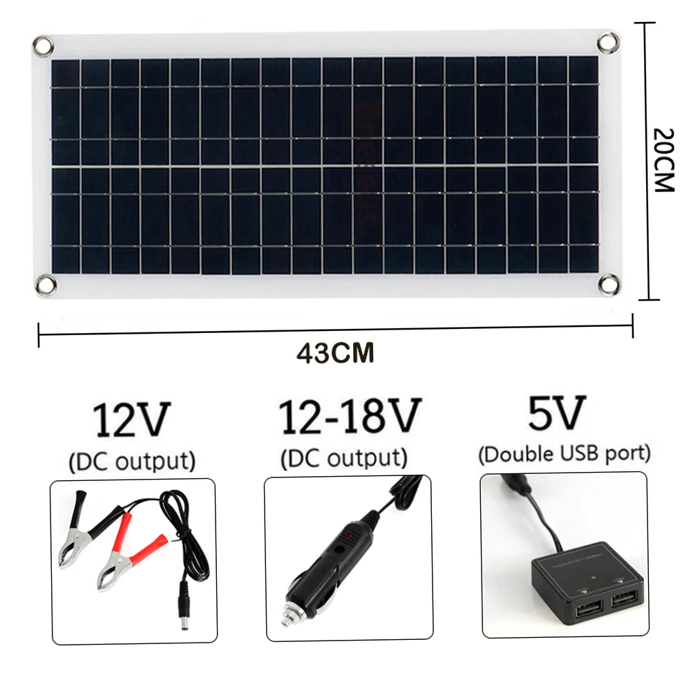 2000W Zonne-energiesysteem Zonnepaneel Kit 12V Zonnebatterij 10A-60A Controller Zonnepaneel Thuis Mobiele RV Auto caravan Thuis Campin