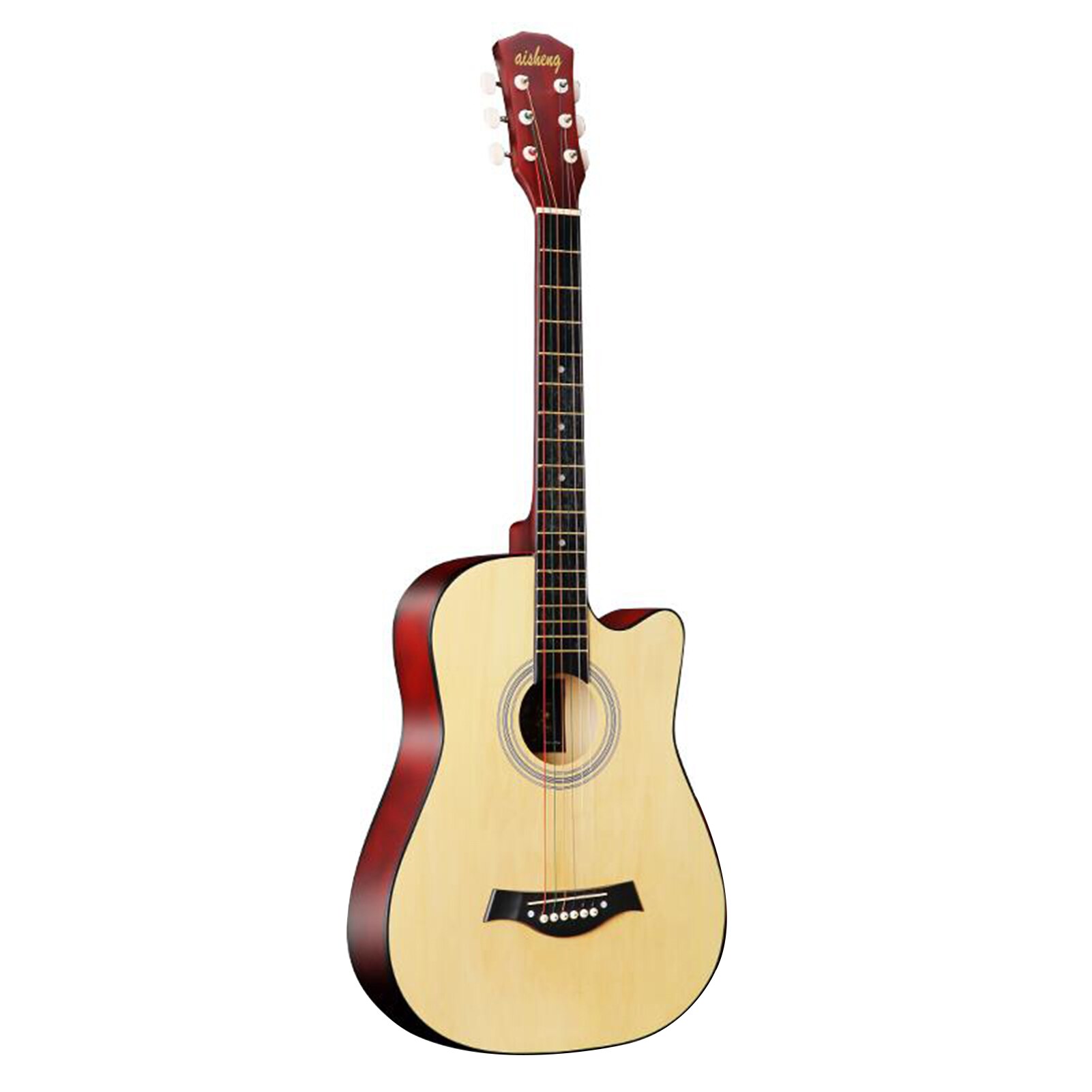 38'' Classic Acoustic Guitar 38 inches 6 Strings Acoustic Guitar Wooden Guitar for Students Beginners (Wood): Folk Guitar Wood