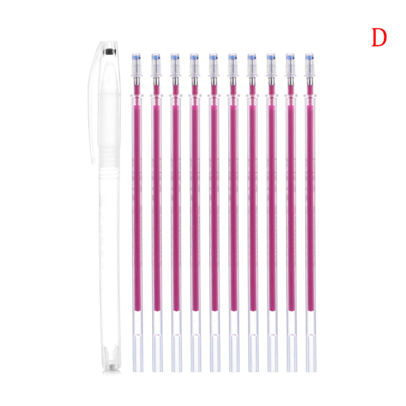 10Pcs Warmte Uitwisbare/Water Oplosbare Pen Stof Markers Uit Voor Tekening Lijnen Lederen Verdwijnen Marker Pennen Naaien Accessoires: D