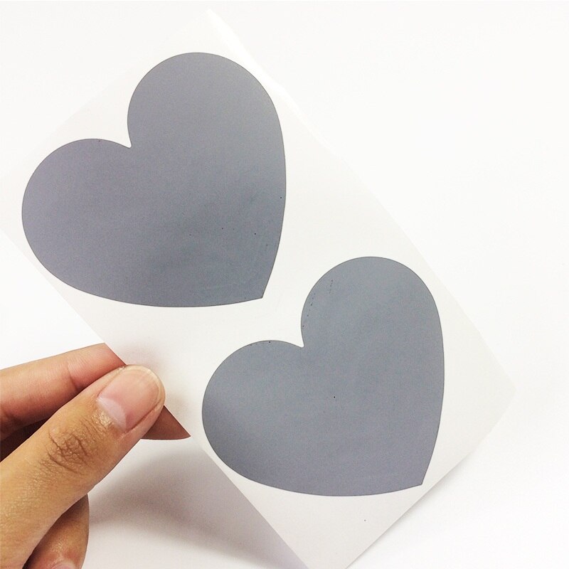 50pcs/lot Kawaii Golden Red Heart Dialog Scratch coating Sticker DIY Multifunction scraping sticker Decoration label: Sliver Heart