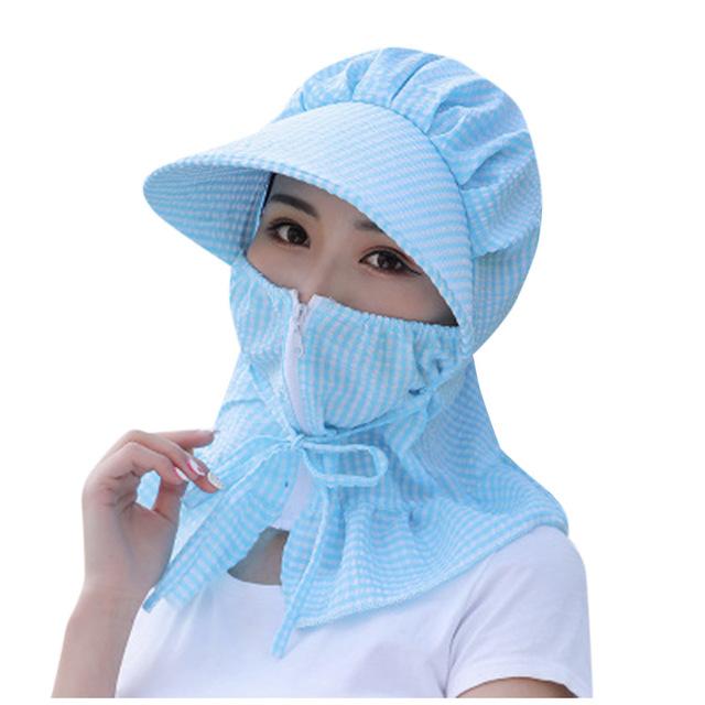 Afneembare zonnehoed voor volwassenen, dames, buitenshuis, met rits, print, beschermhoed met klep, druppels, beschermkappen: B