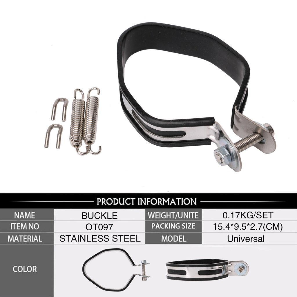 Abrazadera cromada para tubo de escape de motocicleta y triciclo, Clip de 3,3 &quot;y 85mm de acero inoxidable