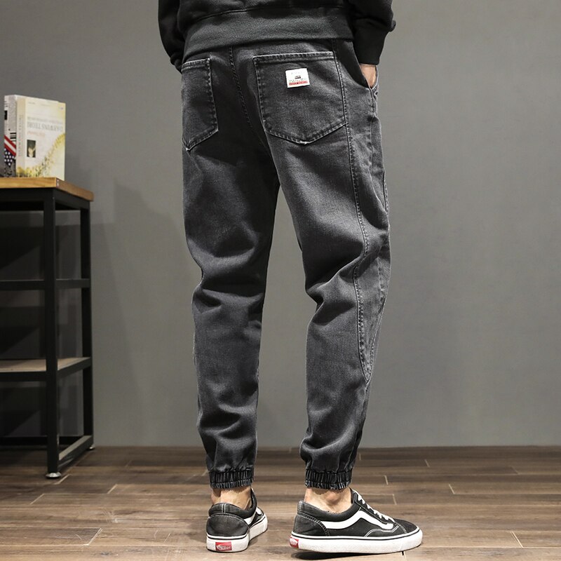 Jean pour hommes, pantalon Cargo en Denim épissure à la , pantalon Cargo, Style japonais Hip Hop, jogging