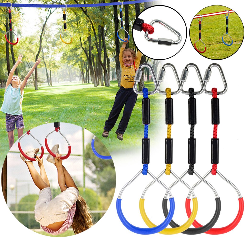 Children's Climbing Suspension Ring Fun Swing Gymnastic Rings Outdoor Play Playground Equipment Obstacle Ring Climbing Rope