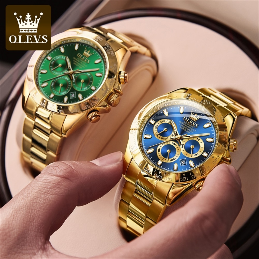 OLEVS 6638 TOP automatisch mechanisch horloge voor heren Multifunctionele chronograaf datum waterdicht luxe origineel horloge heren