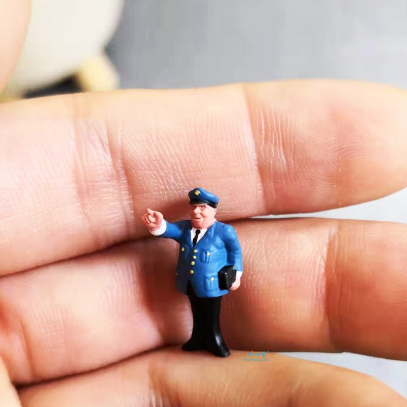 1/87 ho Skala Modell Abbildung einstellen Eisenbahn Beamten Landschaft Modell Zug Eisenbahn Layout Landschaft Diy Miniatur Dioramen Anzeige