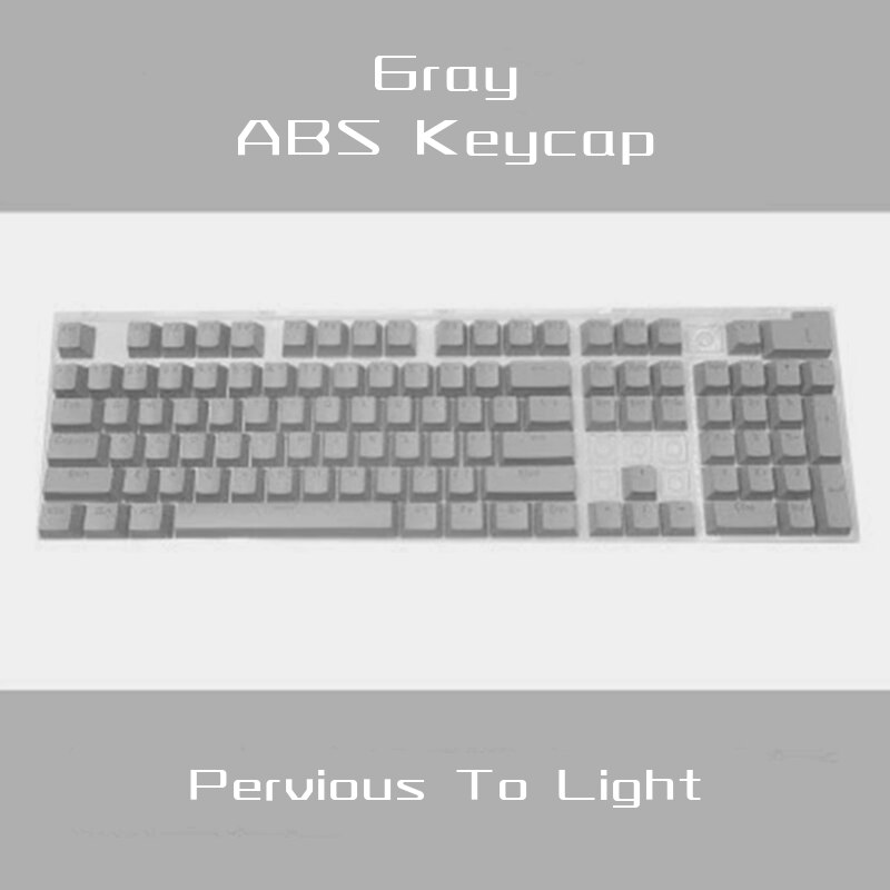 108 Keys 61/87/104/ISO/ANSI Layout OEM Injection ABS Double Shot Keycaps Keyboarde Colorful Transparent Universal Keyboard: Grey