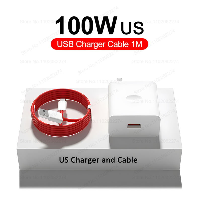 100W SuperVOOC Snelle oplader EU US Plug Snel opladen USB-oplader Type C Kabel Telefoonadapter voor Oneplus 13 12 11 10 Pro 12r 13r: CH