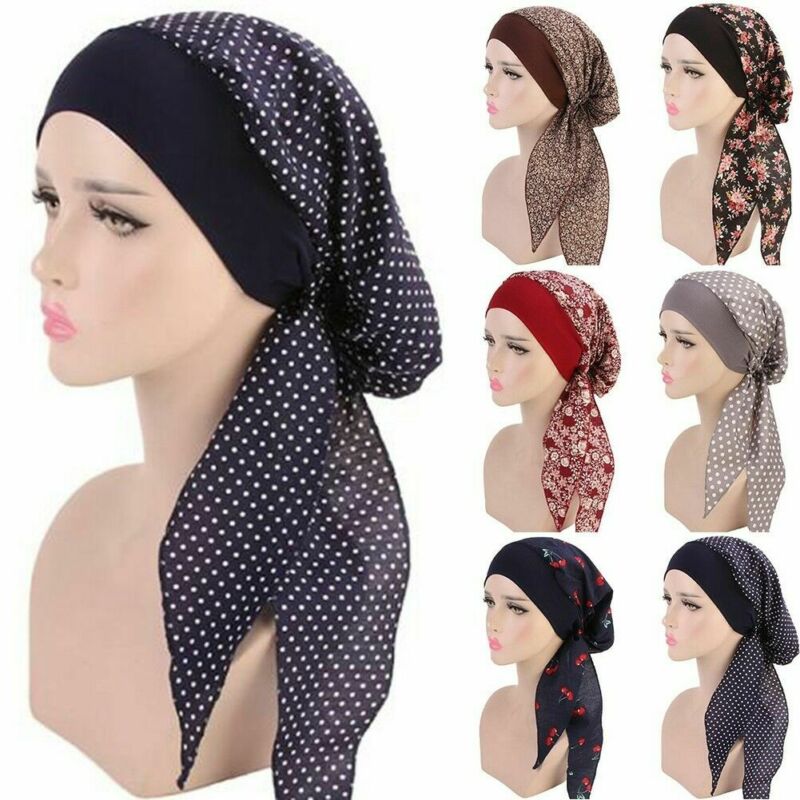 Pañuelo indio para la caída del cabello para mujer, hiyab musulmán, gorro turbante, gorro estilo turbante