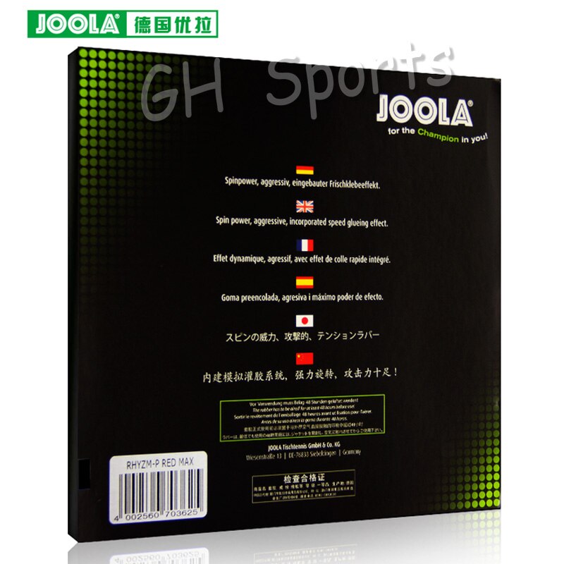 Joola RHYZM-P (Spin & Control, para 40 +) rhyzm-p Ping Pong De goma Tenis De Mesa