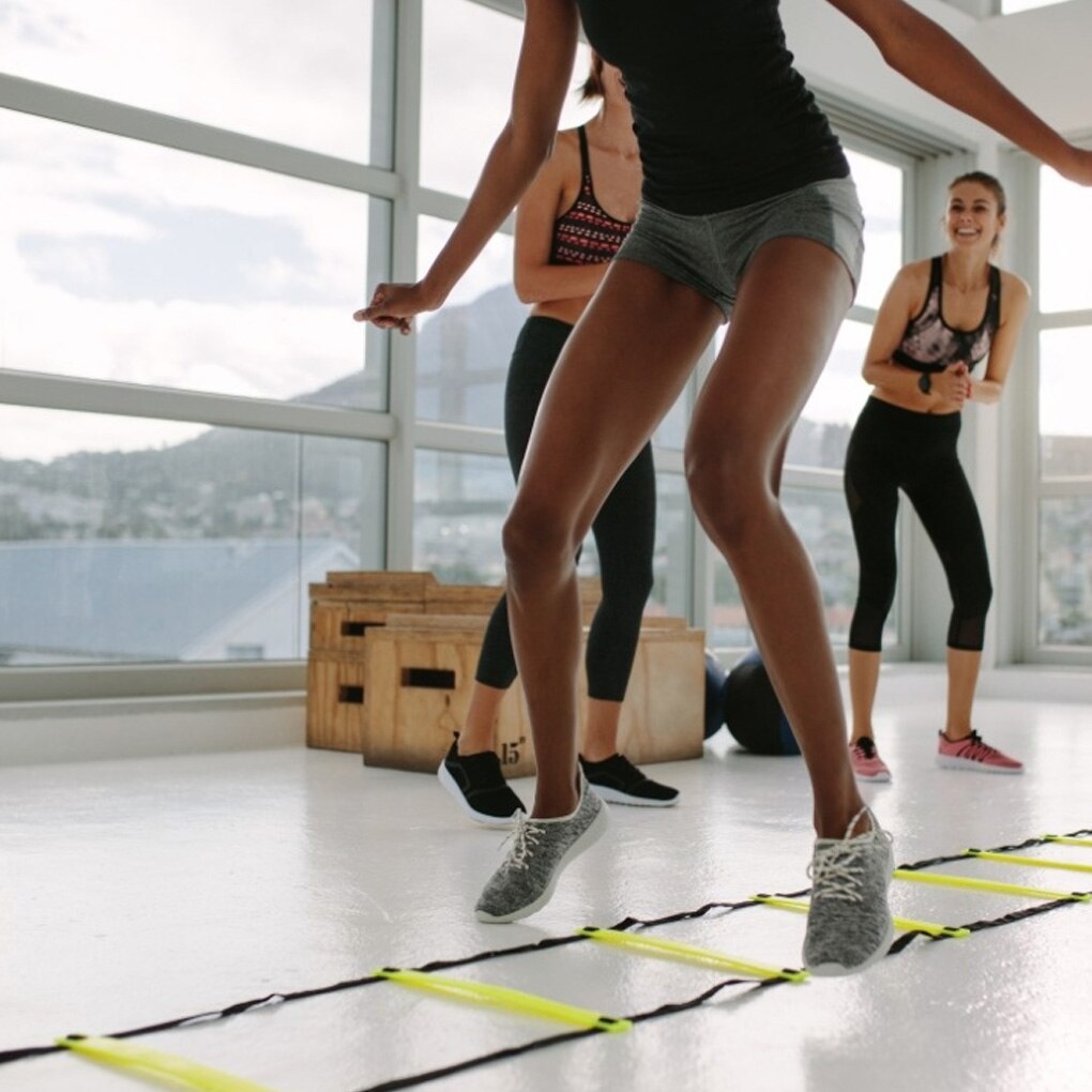 Beweglichkeit Geschwindigkeit Leiter Treppen Nylon Riemen Ausbildung Leitern agil Treppe für Fitness FußBall FußBall Geschwindigkeit Leiter Ausrügestochen