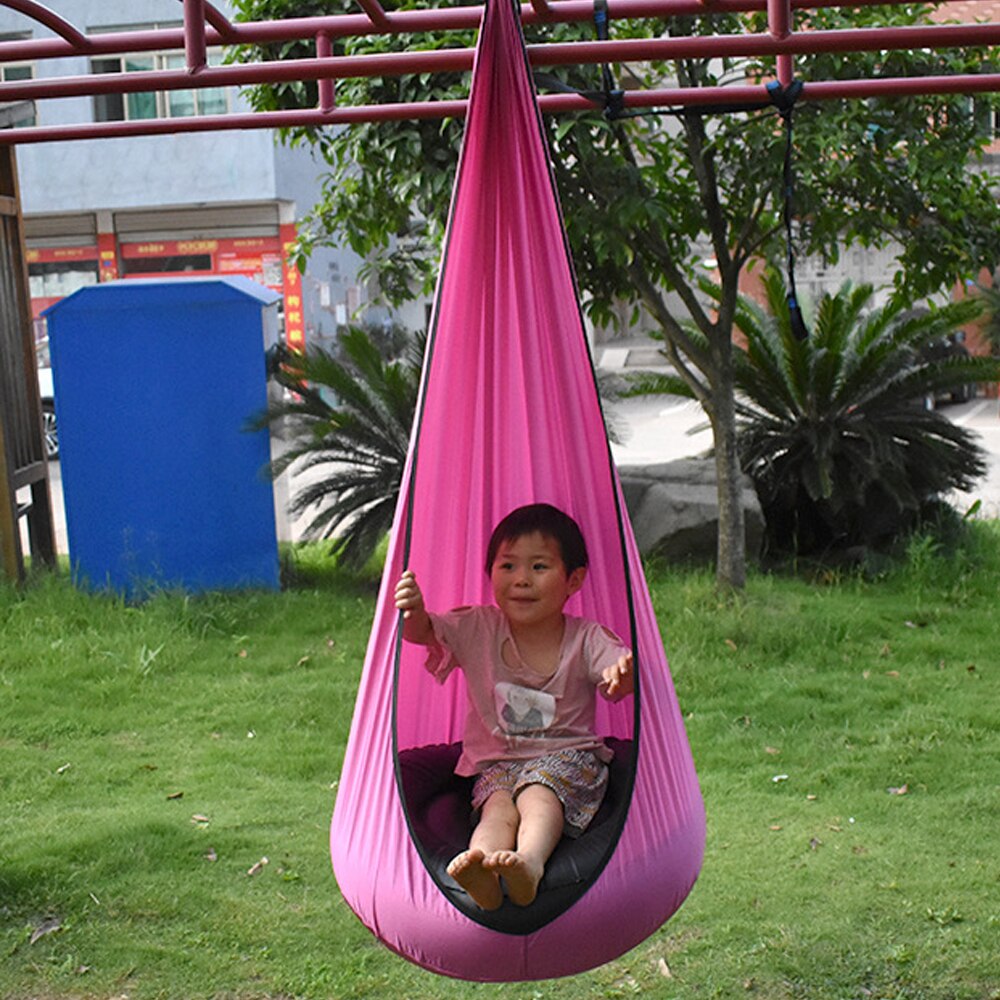 Kinderen Stoel Draagbare Parachute Doek Swing Bed Innovatieve Indoor Binnenplaats Stoel Met Luchtkussen Hangmat Stoel Swing Pods