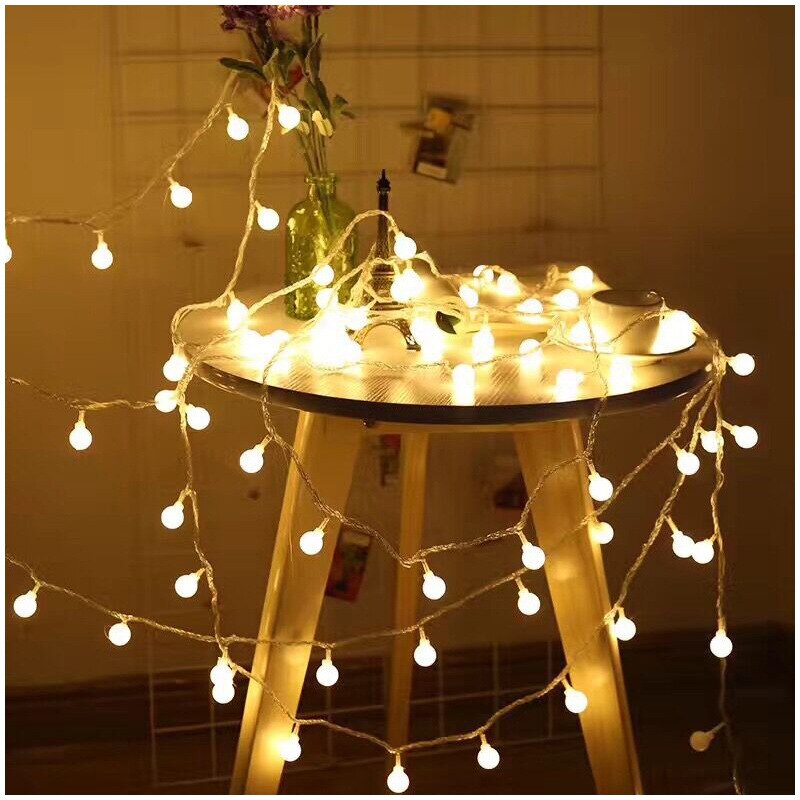1.5M 3M 6M Fairy Garland LED Ball String Lights Waterproof for Christmas Tree Wedding Home Indoor Decoration Battery Powered.: warm / 3m 20led