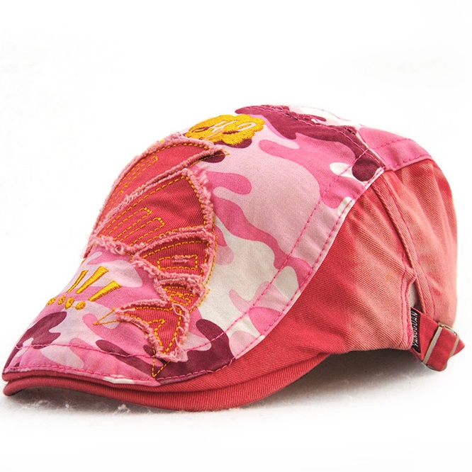 [jamont] vår høst barn caps gutt basker hatter jente visir kamuflasje bomull barn flat caps 5-10y justerbare casquette: B