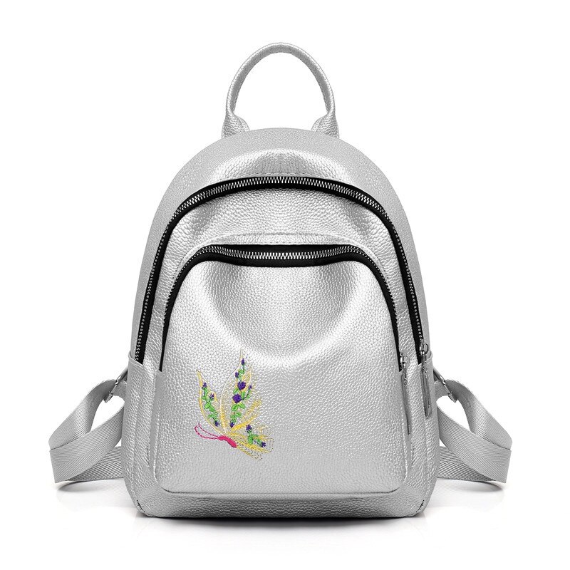 Dames Rugzak - Patchwork Leren Schooltas - Casual Daypack met Klinknagel Decoratie