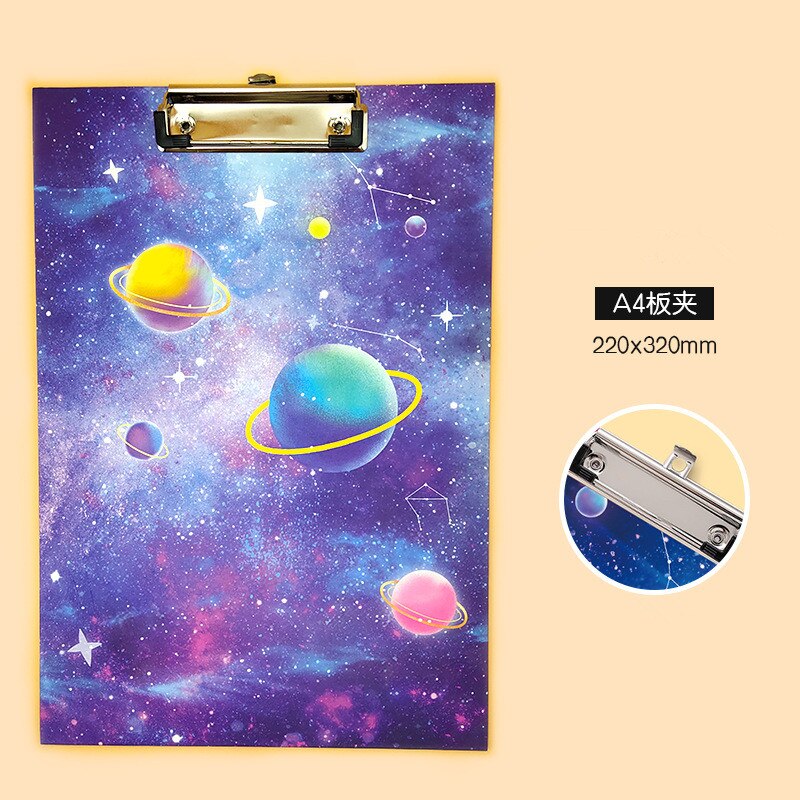 sternenklar Himmel A4 Zwischenablage Ordner Einreichung Produkte Schreiben Documen Lagerung Hinweis Papier Clip Bord Schreibwaren Papier Ordner Pad: Gelb