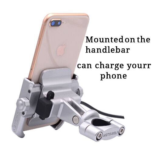 Motowolf Motorcycle Phone Holder With USB Power Charger Mobile Cell Phone Mount Motorbike Mountain Bike Holder Moto Accessories: PURPLE