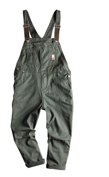 Europeisk og amerikansk street stlye jumpsuit menn tilfeldig retro verktøy trend overall par bukser bra: Grønn / Xxl