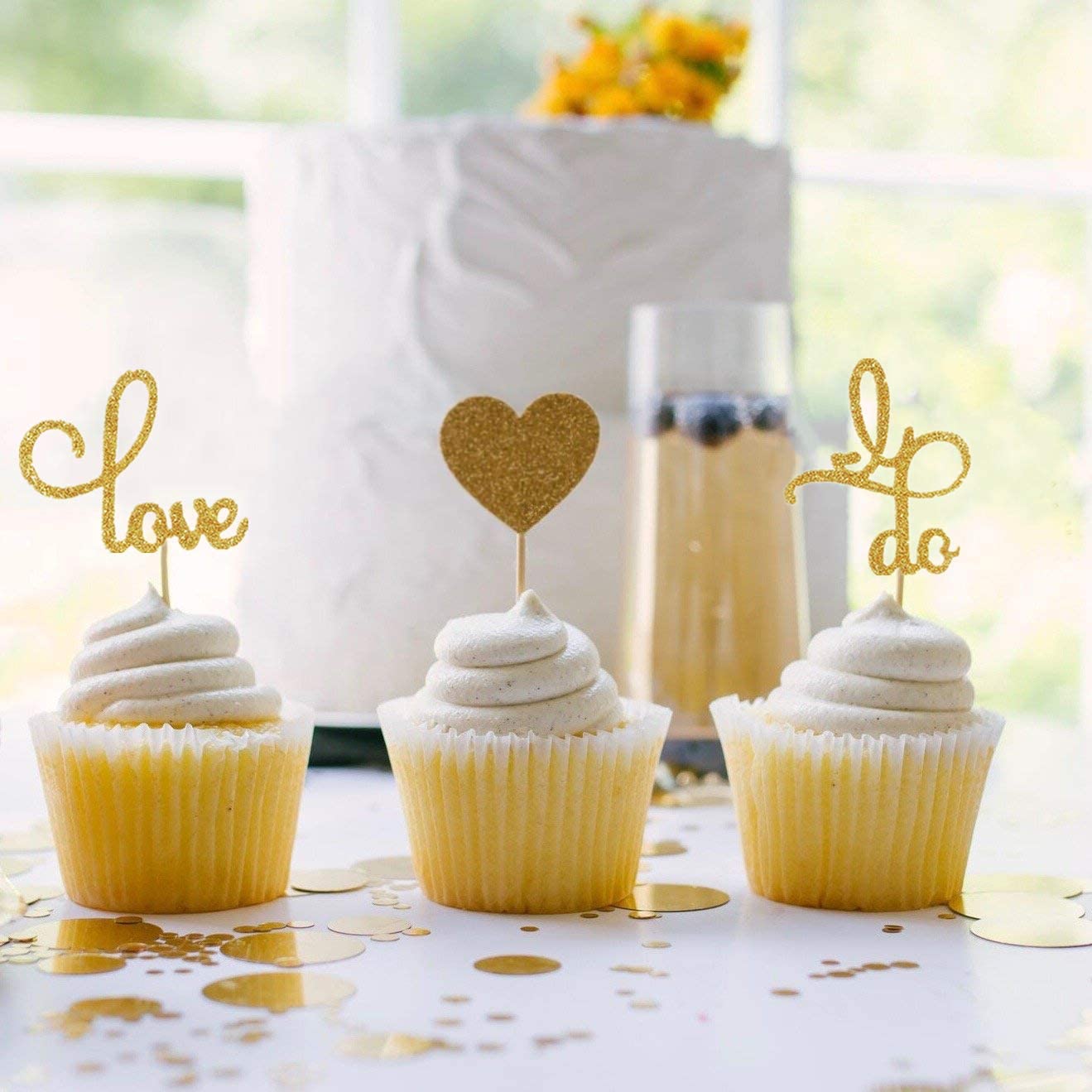 12Pcs Wedding Decoration Diamond Cupcake Toppers Love Cake Topper Bridal Shower Birthday Party Decorations Hen Party Favor