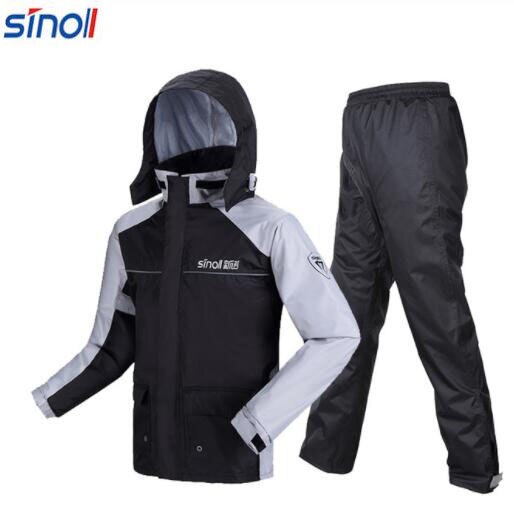 SINOLL Motorcycle Raincoat+Rain Pants Motorcycle Rain Suit Waterproof Motorcycle Rain Jacket Poncho Riding Motorbike Rain Coat