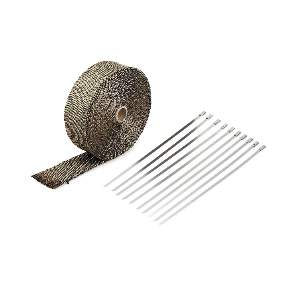 Tubo de escape con aislamiento térmico, resistente a altas temperaturas, con bridas de acero inoxidable para coche, 1 unidad
