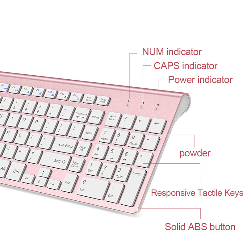 Joyaccess dunne computer toetsenbord muis set stille knoppen draadloze toetsenbord muis combo draadloze muis ergonomische muizen voor kantoor