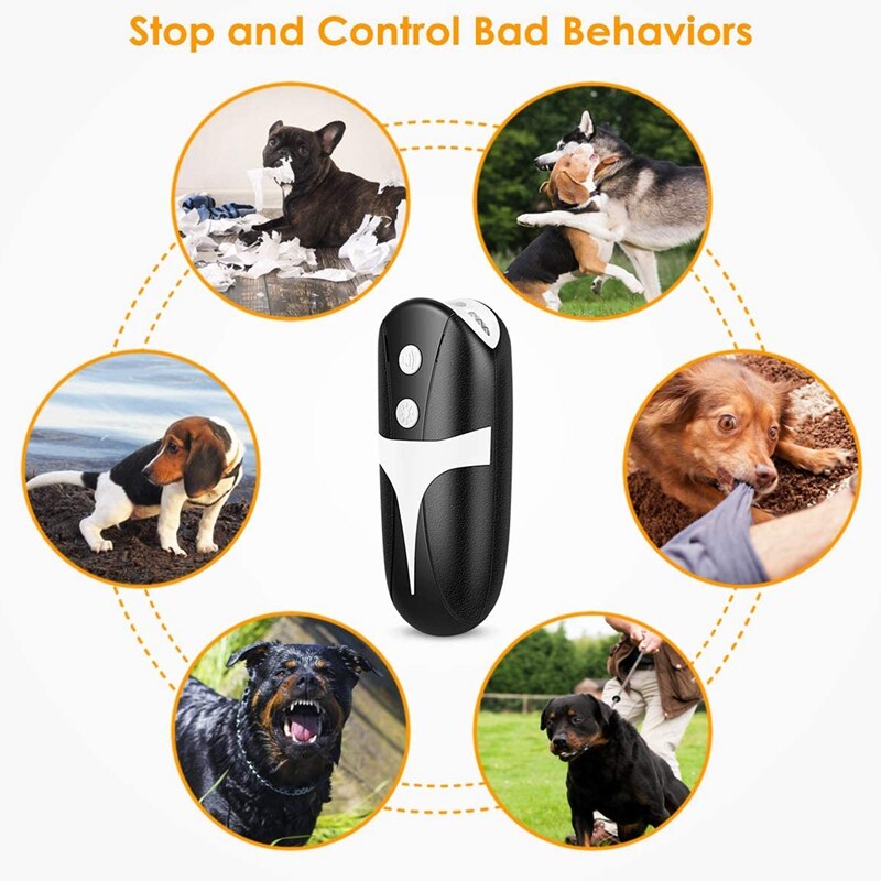 Handheld Dog Repellent, LED Ultrasonic Infrared Dog Deterrent 2 in 1 Dog Behavior Training Device