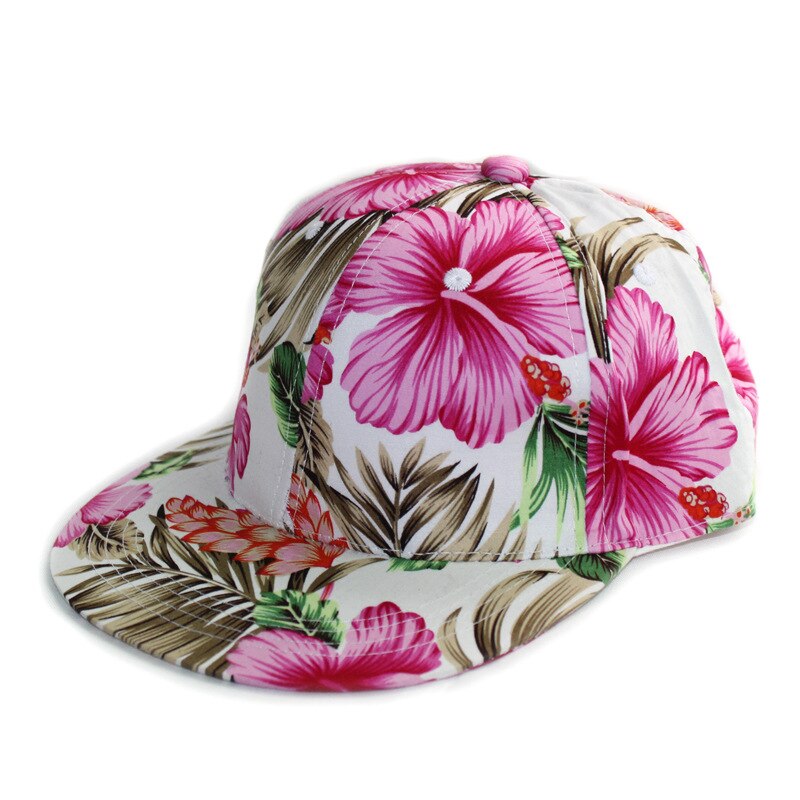 10 stk/parti 01811- jiatuo 014 hawaii stil tropiske blomster fritid kasket mænd kvinder baseball hat: Lyserød