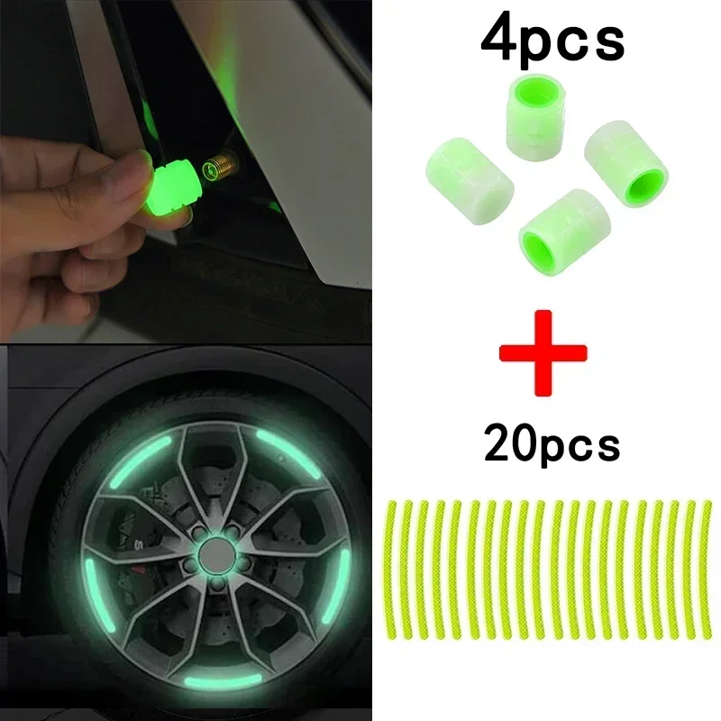 Universele reflecterende velgstickers auto motorfiets fiets carrosserie velgstreep tape sticker decoratieve reflectorfolie decals: groen