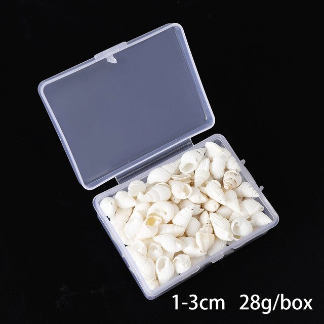 100 PCS Boxed Natural Conch Shells Mini Conch Corn Screw Wall Decoration DIY Aquarium Landscape Seashells Jewelry DIY Craft: Light Yellow