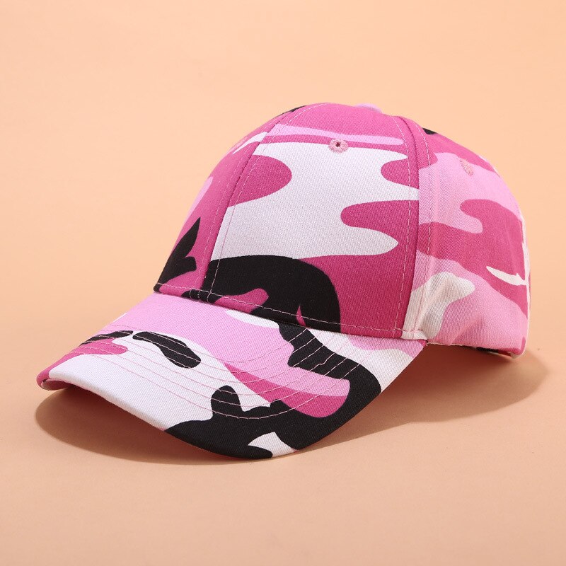 Baseball Cap Camouflage Adjustable Unisex Baseball Cap Sports Tennis Street Sun Hat: Pink
