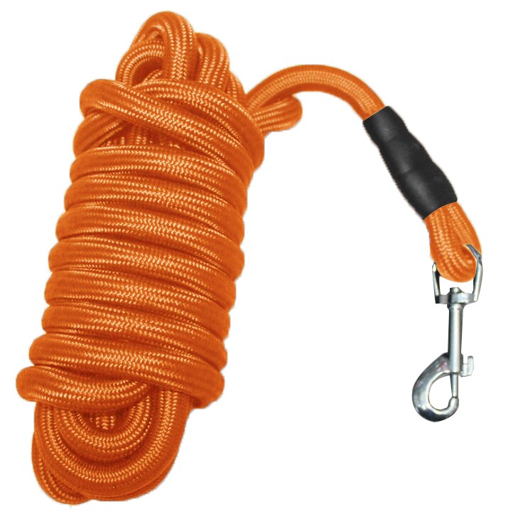 Hond Nylon Leash Lange Tracking Ronde Touw Outdoor Walking Training Huisdier Lead Riemen Voor Kleine Medium Grote Honden 5M/10M/15M: Orange / S-5m