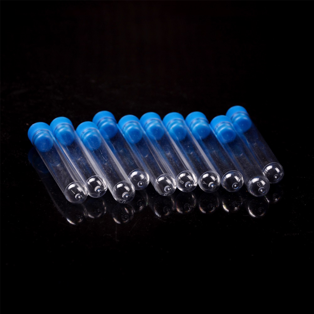 10PCS Borosilicate Test Tubes Rimless Caps Lab Clear Non-toxic Eco-friendly Test Tubes