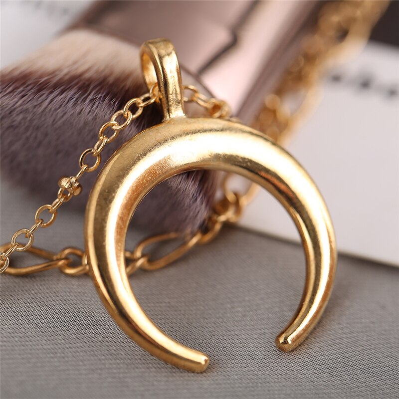 Bohemian Moon Pendant Multilayered Chain Necklace For Women Gold Map Coin Chain Choker Necklace Jewelry Party