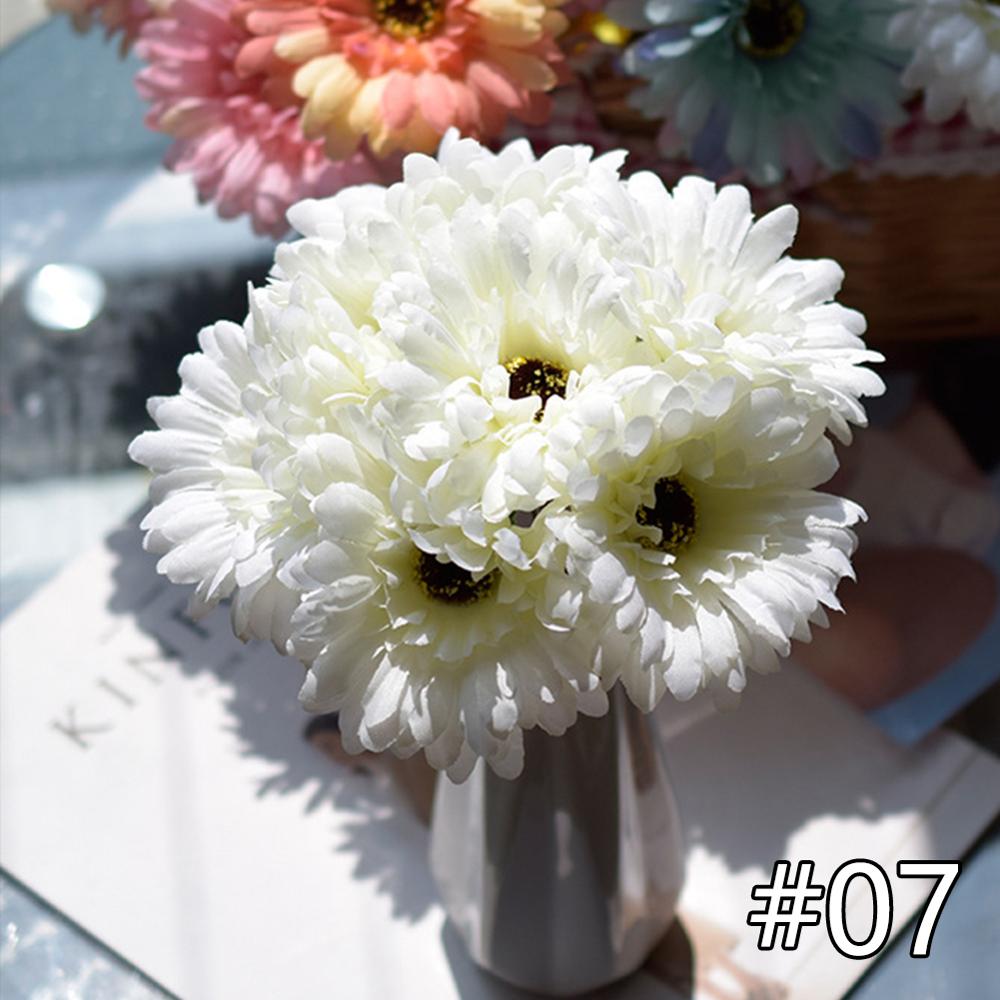 7Pcs/lot 23cm Artificial African Daisy Flowers Silk Flower Wedding Bouquet Home Decoration Background Shooting Flowers DIY: 07