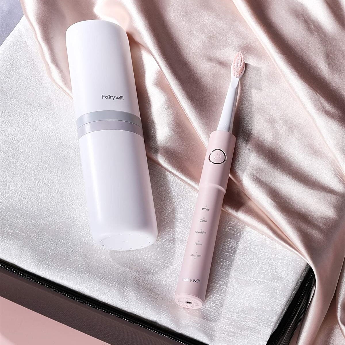 Fairywill E11 Sonic Electric Toothbrush 8 Brush Replacement Heads Waterproof USB Charge Rechargeable Electric Toothbrush Adult