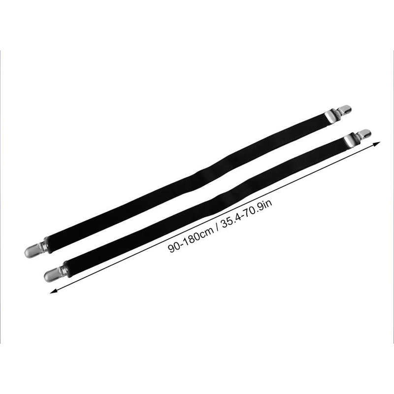 2 Stuks 90-180Cm Laken Band Clip Grijpers Bevestigingsmiddelen Verstelbare Matras Houder: Black