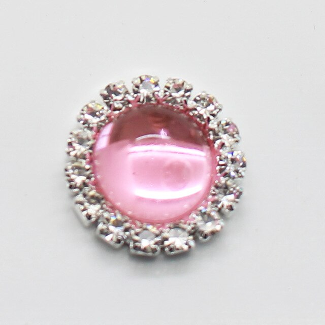 estilo, 10 Uds., cuentas brillantes de 15mm, accesorios redondos de joyería Diy, placa de diamantes de imitación, accesorios de ropa para invitación de boda: YELLOW