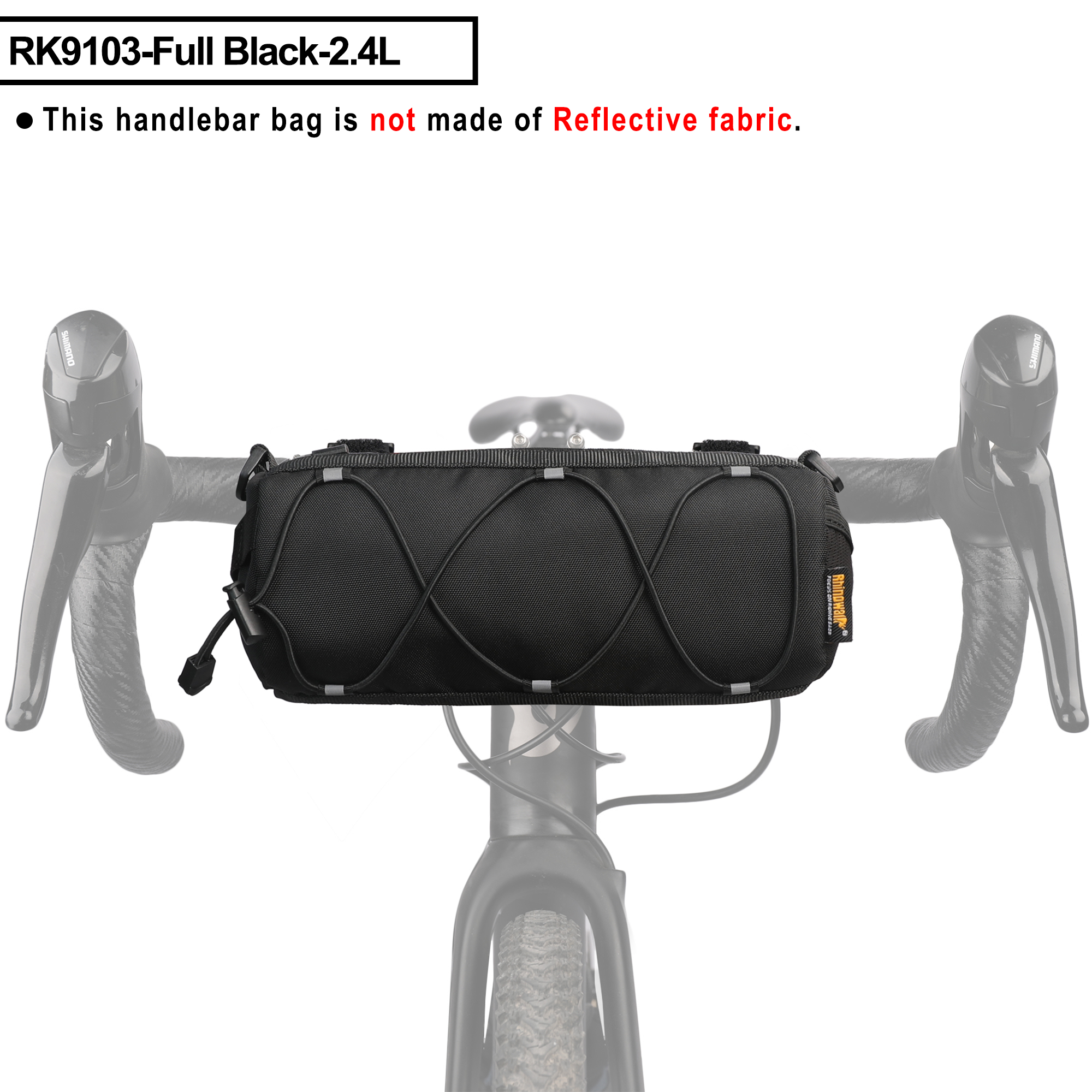 Rhinowalk Fahrradtasche, Lenkertasche, 2,4 l, großes FassungsvermöGen, reflektierende Fahrradtasche oder andere Farben, MTB, Rennrad, Fahrradrahmen, Schlauchtasche