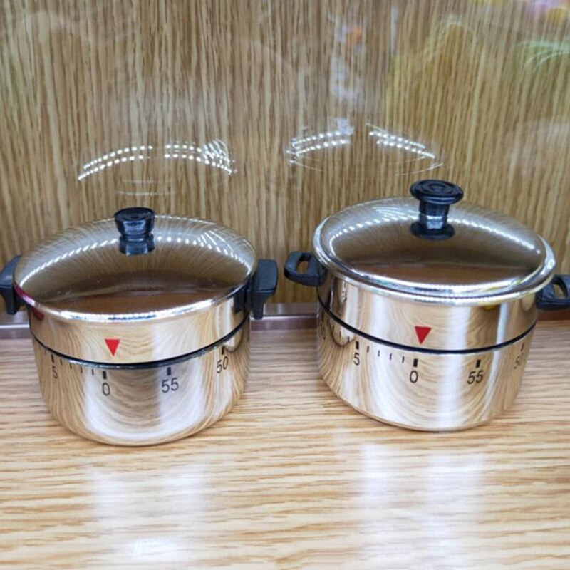 Minuterie de cuisine, Gadgets en forme de Pot, minuterie mécanique de 60 Minutes, rappel d'alarme de compte à rebours, outils de rappel de cuisine