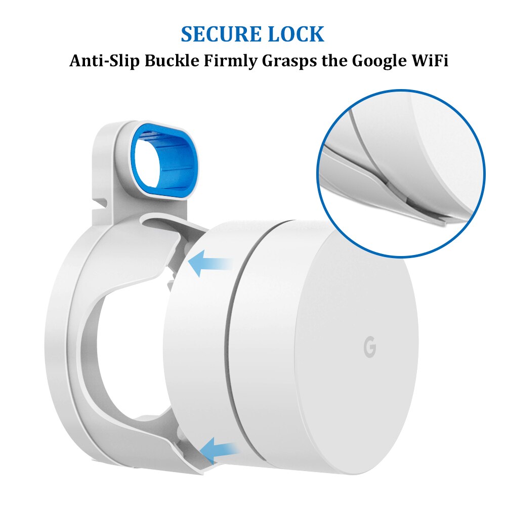 Wall Mount Bracket for Google WiFi Accessories for Google Mesh WiFi System and Google WiFi Router Without Messy Wires or Screws